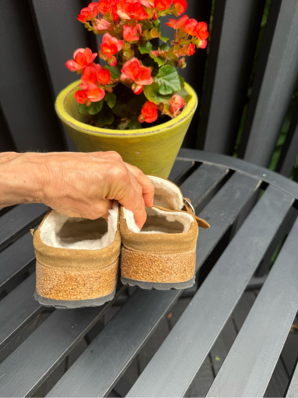 Birkenstock Buckley Women's Tan Suede Shearling-Lined Mules - Picture 9 of 11